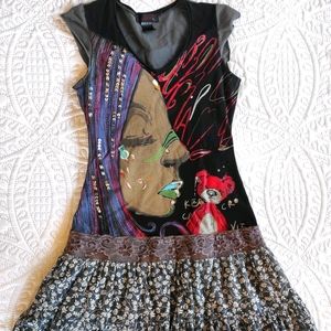 Summer Dress Floral and Handpained style